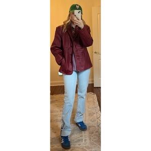 Vintage Burgundy Leather Jacket